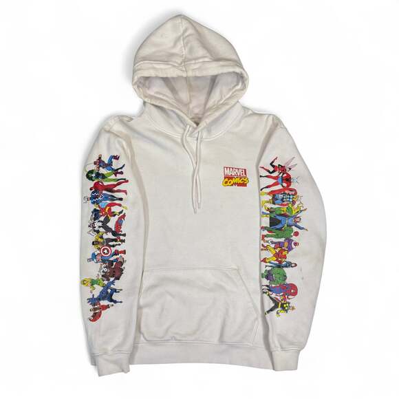 Marvel Comics Hoodie Men’s Medium – with Classic Superhero Sleeve Graphics - Picture 1 of 11
